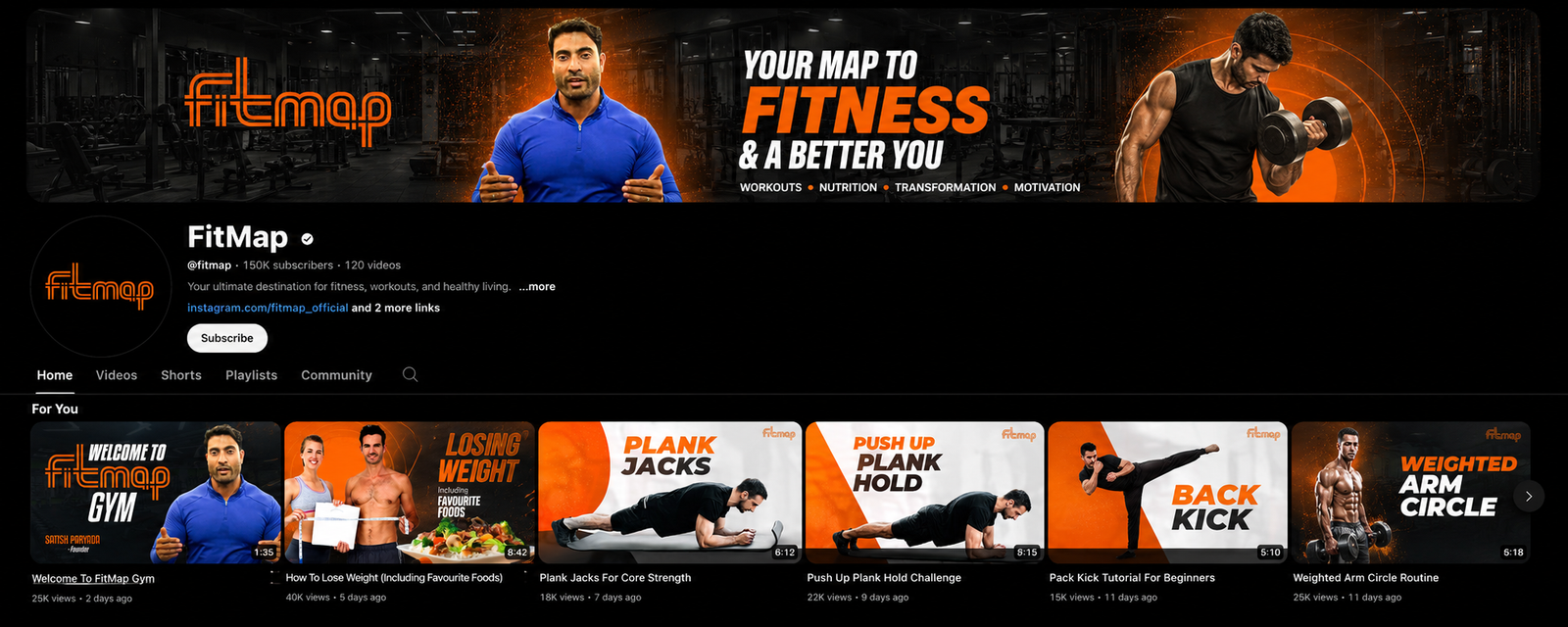 Fitmap Gym thumbnails design