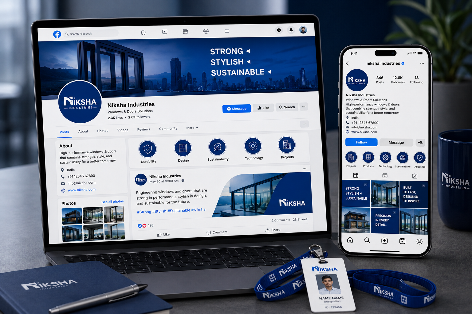 Niksha Industries social media designs