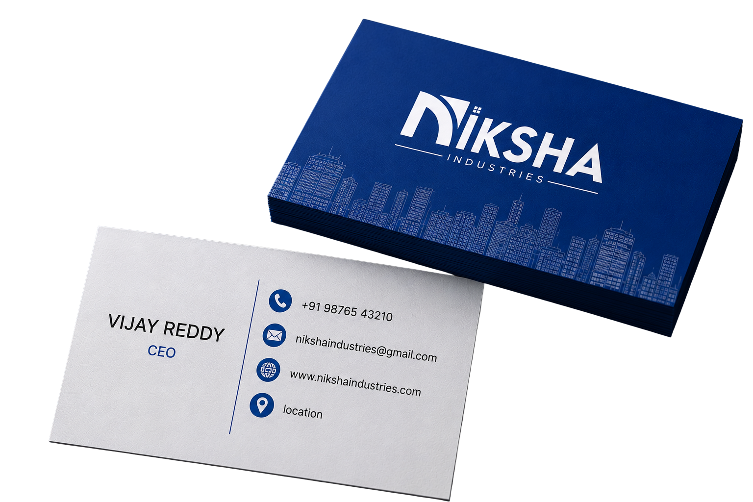 Niksha Industries visiting card