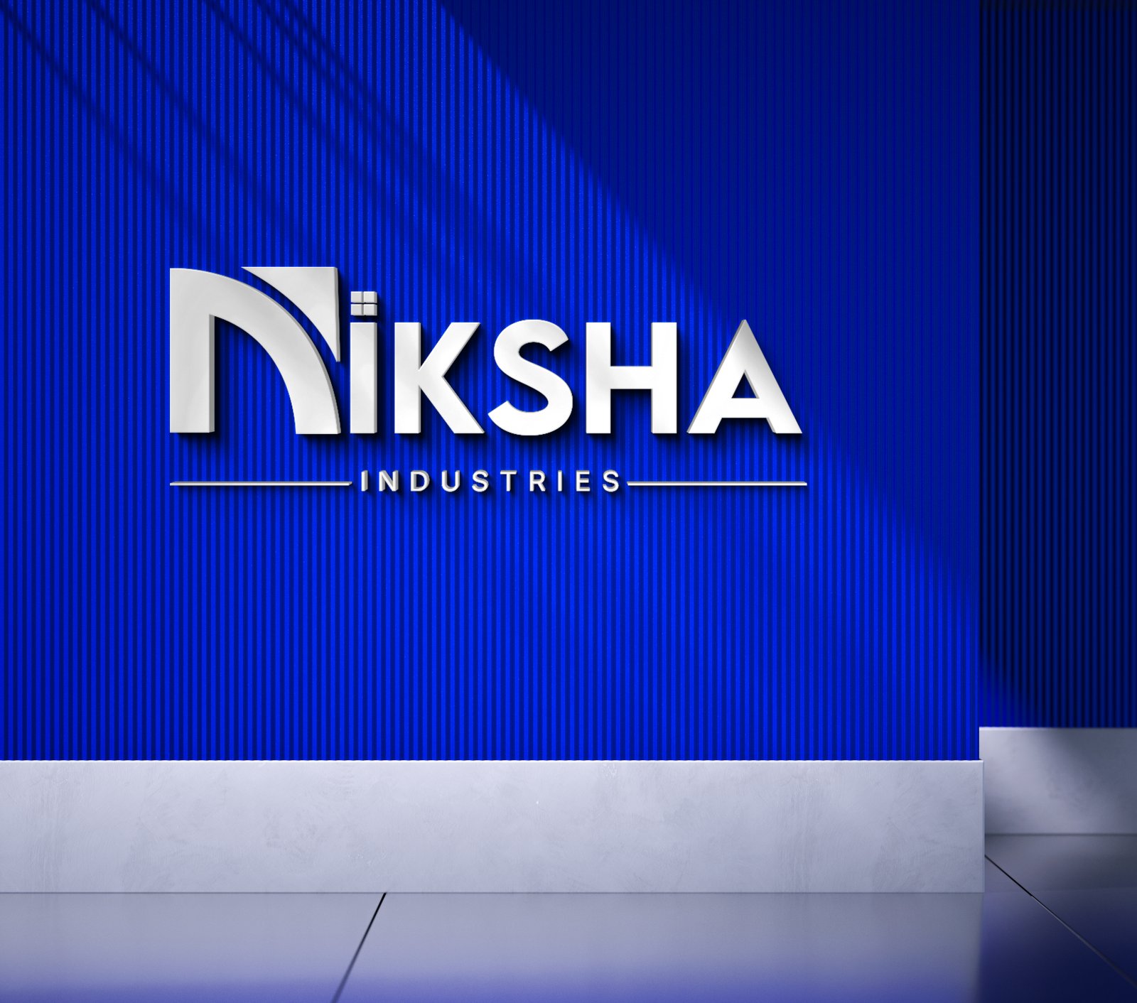 Niksha Industries branding on wall